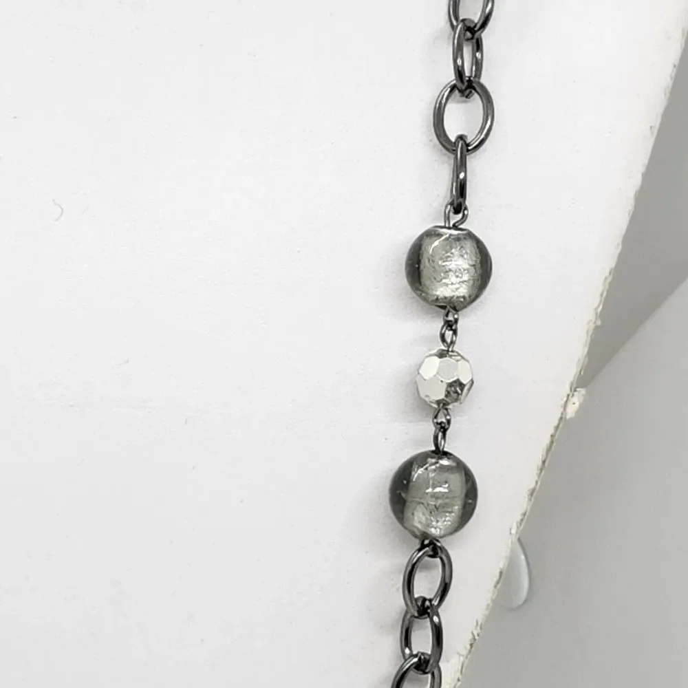 Gun Metal‎ And Glass Bead Necklace